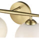 Kimorra 2 Light 15.25 inch Vintage Brass Vanity Light Wall Light